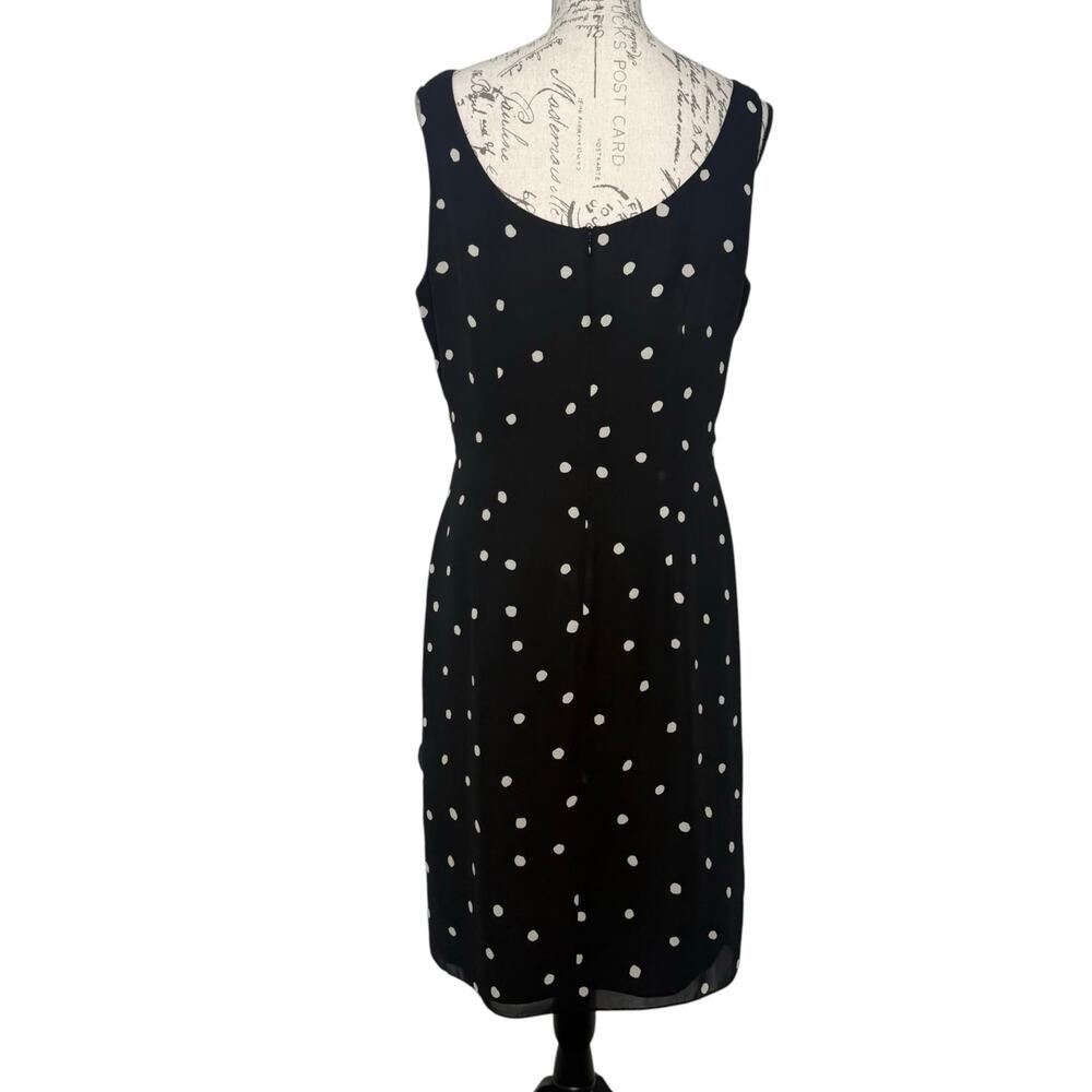 Vintage David Warren New York Polka Dot Faux Wrap Sweetheart Neckline Dress 14 - Picture 4 of 9